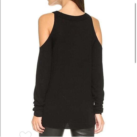 Ramy Brook Tascha Black Cold Shoulder Wool Sweater with Side Zipper Size Small - Picture 3 of 9